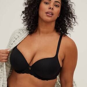 Torrid Bra Women's Size 46DD Lightly Lined Microfiber T-Shirt Black